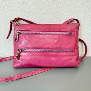 Hobo International Mara Crossbody Bag in Hot Pink Leather